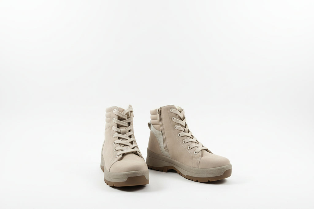 Stivaletti Donna Beige Imbottiti - Scarpe Invernali Comode con Suola Antiscivolo