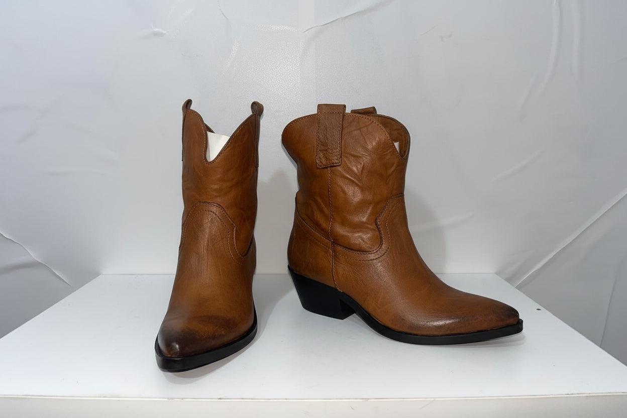 Stivaletti Texani Cuoio in Pelle - Campione Taglia 37