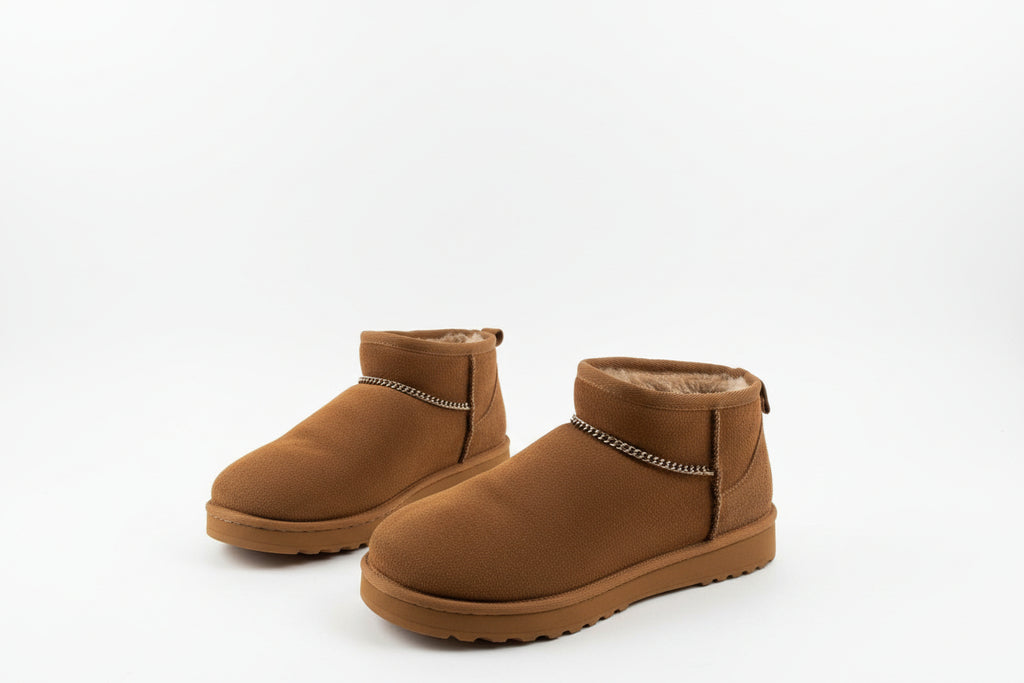 Stivaletti Bassi in Camoscio Cammello con Dettaglio Elastico