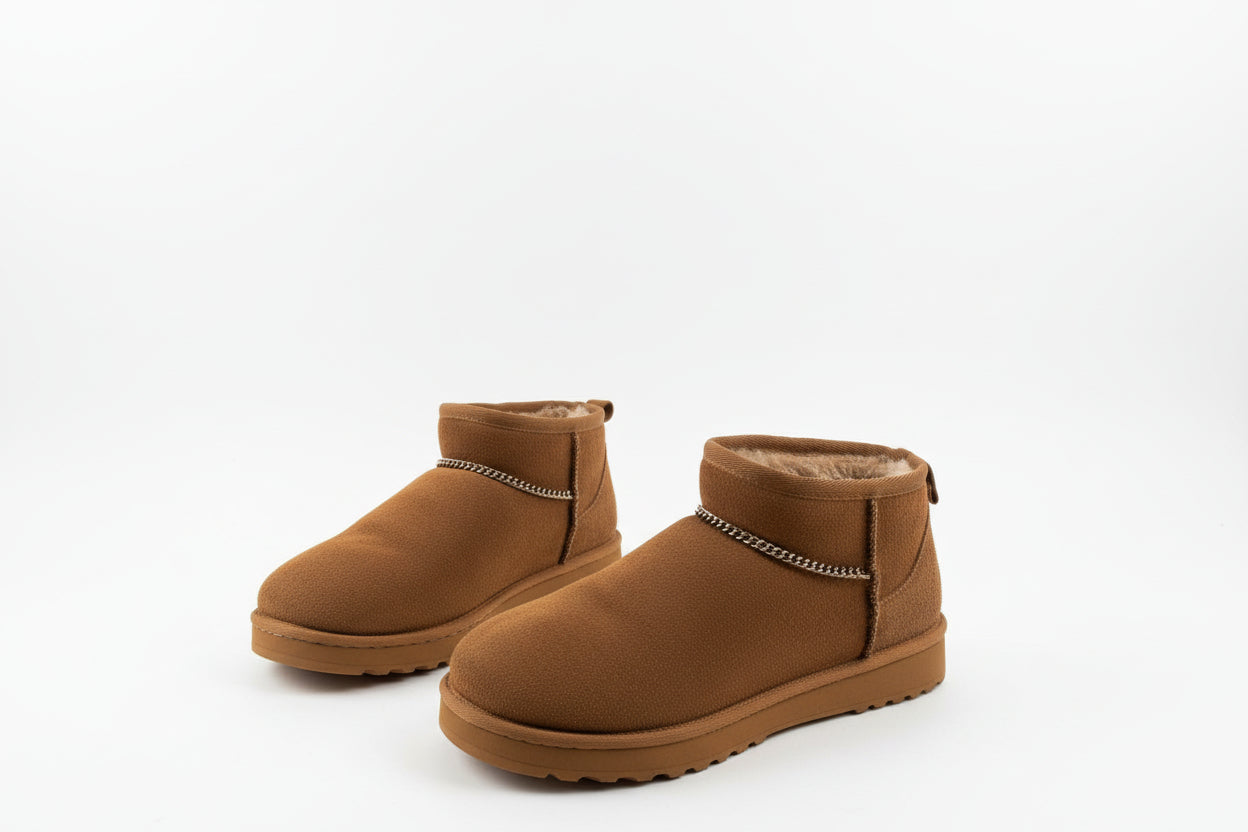 Stivaletti Bassi in Camoscio Cammello con Dettaglio Elastico