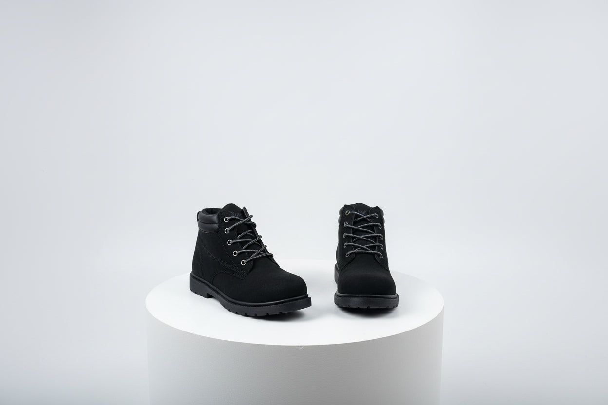 Anfibi Donna Neri in Camoscio - Stivaletti Combat Boots Classici