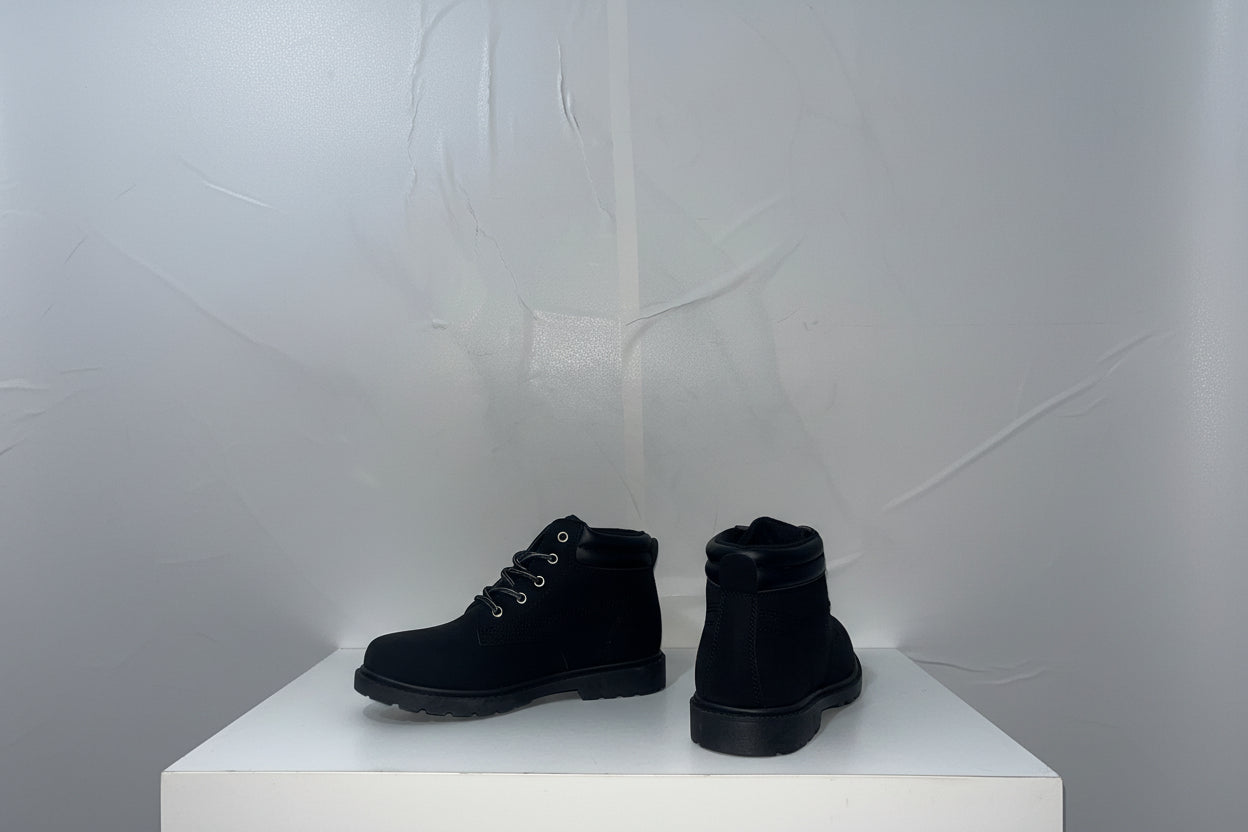 Anfibi Donna Neri in Camoscio - Stivaletti Combat Boots Classici