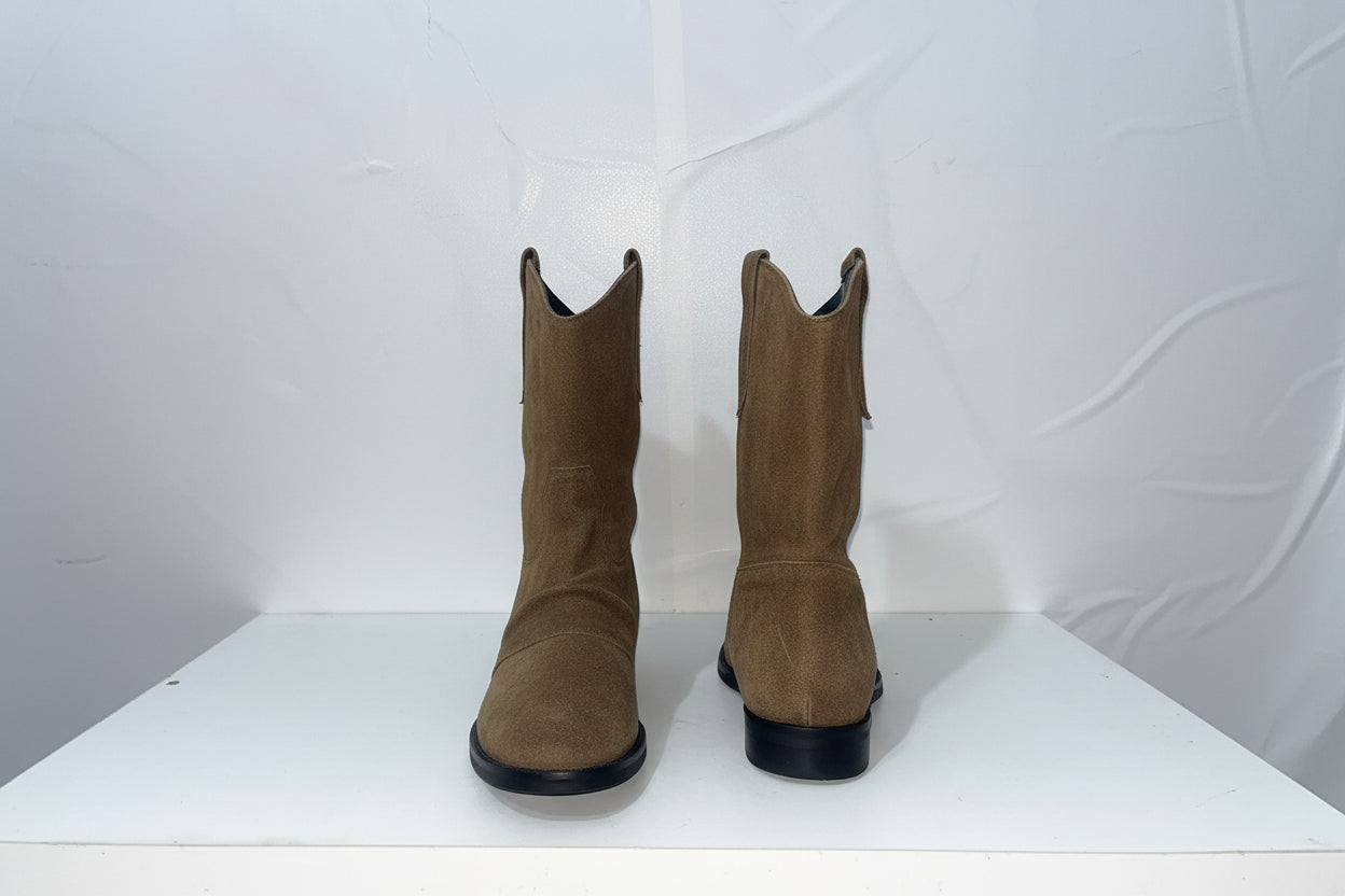 Stivali Texani Donna Marroni in Camoscio - Camperos Western Style