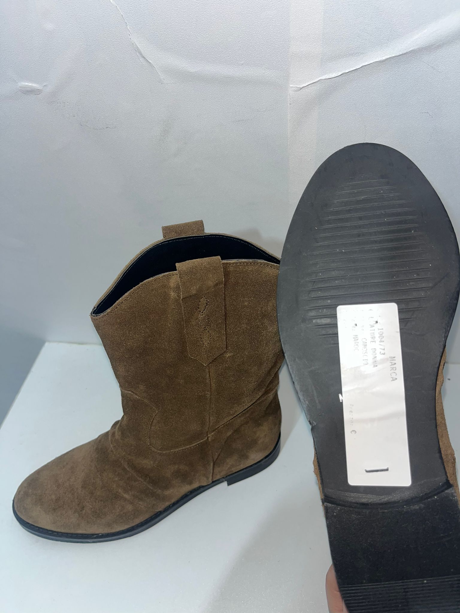 Stivali Texani Donna Marroni in Camoscio - Camperos Western Style