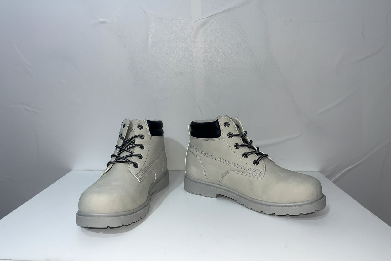 Anfibi Donna Bianchi con Dettagli Neri - Stivaletti Combat Boots Bicolor