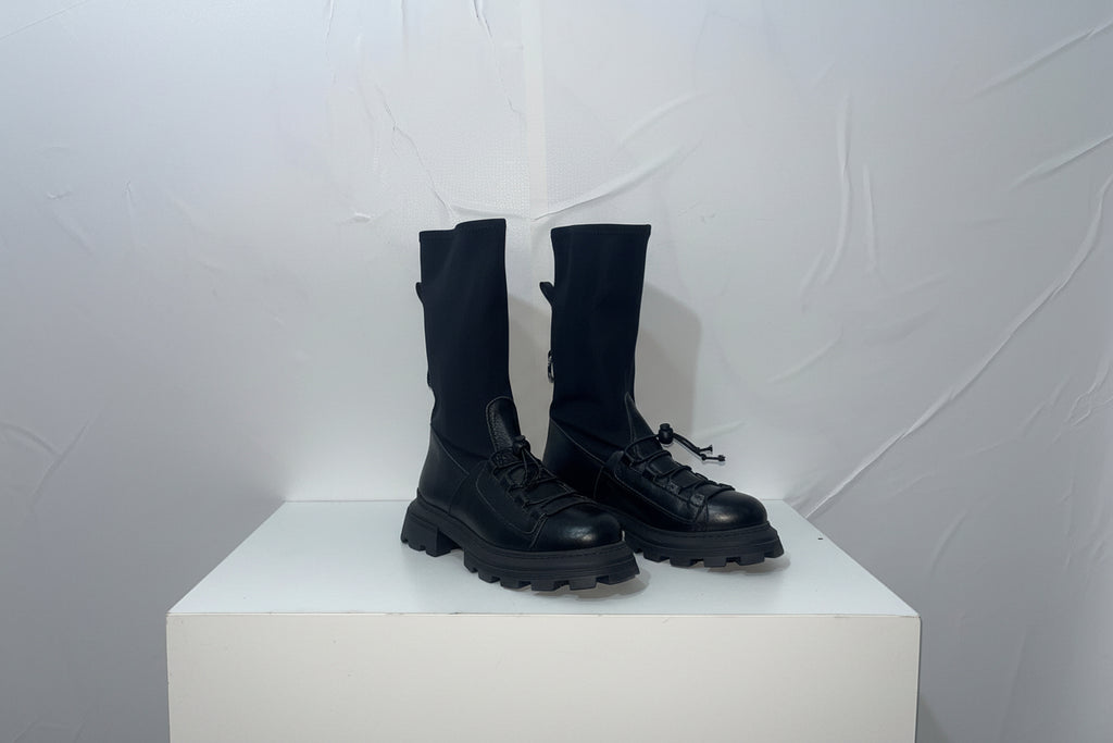 Anfibi Donna Neri Chunky - Combat Boots con Suola Carrarmato Spessa